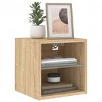 Casa si Gradina - Mobilier - Comode si corpuri - Comode - Comode TV de perete cu lumini LED 2 buc. stejar 30x28,5x30 cm - Infinity.ro