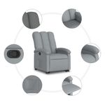 Casa si Gradina - Mobilier - Scaune si fotolii - Fotolii - Fotoliu rabatabil cu ridicare, gri deschis, material textil - Infinity.ro