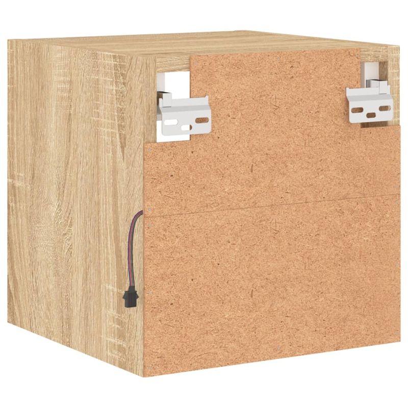 Casa si Gradina - Mobilier - Comode si corpuri - Comode - Comode TV de perete cu lumini LED 2 buc. stejar 30x28,5x30 cm - Infinity.ro