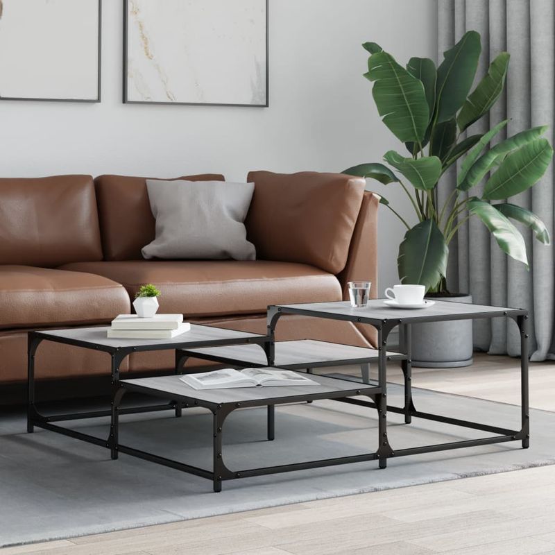 Casa si Gradina - Mobilier - Mese si birouri - Masute de cafea - Masuta de cafea, gri sonoma, 107x107x40 cm, lemn compozit - Infinity.ro