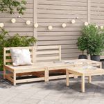 Casa si Gradina - Gradina si terasa - Mobilier exterior - Canapele si fotolii gradina - Canapea de gradina fara brate cu taburet, lemn masiv de pin, model 2x mijloc + suport pentru picioare - Infinity.ro