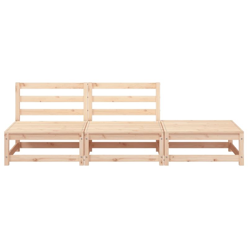 Casa si Gradina - Gradina si terasa - Mobilier exterior - Canapele si fotolii gradina - Canapea de gradina fara brate cu taburet, lemn masiv de pin, model 2x mijloc + suport pentru picioare - Infinity.ro