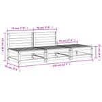 Casa si Gradina - Gradina si terasa - Mobilier exterior - Canapele si fotolii gradina - Canapea de gradina fara brate cu taburet, lemn masiv de pin, model 2x mijloc + suport pentru picioare - Infinity.ro