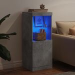 Casa si Gradina - Mobilier - Comode si corpuri - Comode - Servanta cu lumini LED, gri beton, 41x37x100 cm - Infinity.ro