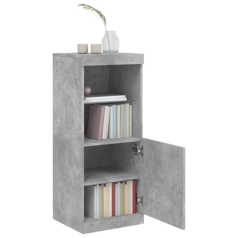 Casa si Gradina - Mobilier - Comode si corpuri - Comode - Servanta cu lumini LED, gri beton, 41x37x100 cm - Infinity.ro