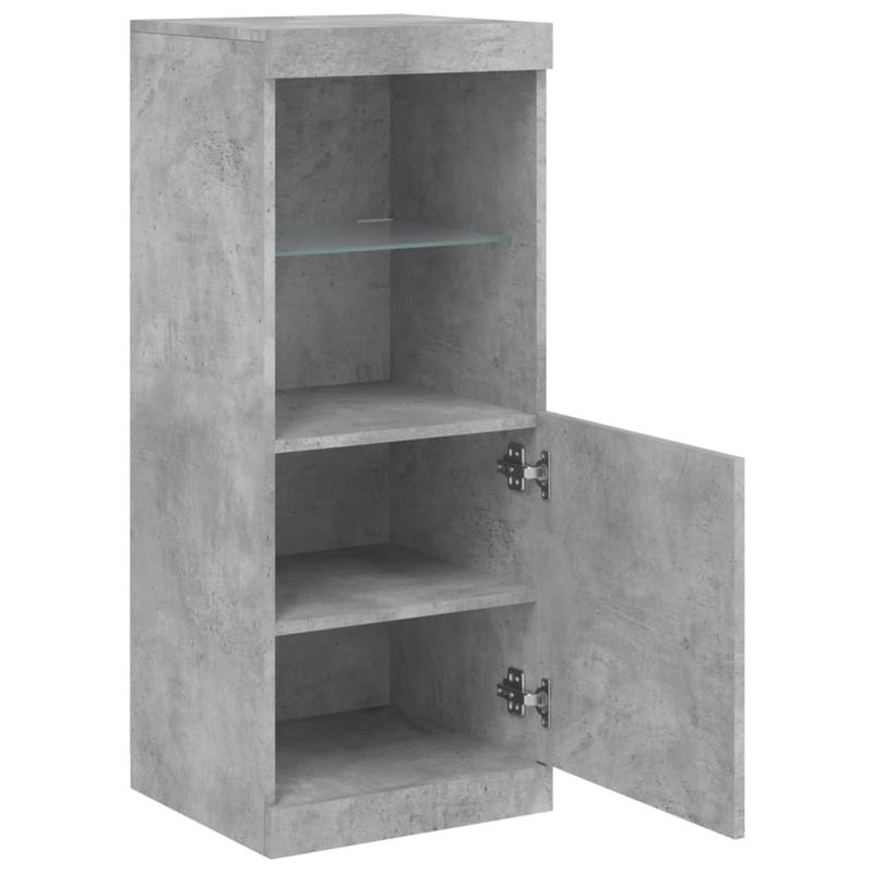 Casa si Gradina - Mobilier - Comode si corpuri - Comode - Servanta cu lumini LED, gri beton, 41x37x100 cm - Infinity.ro