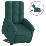 Casa si Gradina - Mobilier - Scaune si fotolii - Fotolii - Fotoliu electric rabatabil cu ridicare, verde inchis, textil - Infinity.ro