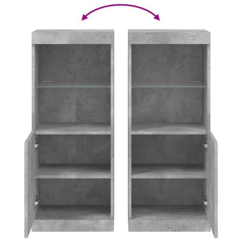 Casa si Gradina - Mobilier - Comode si corpuri - Comode - Servanta cu lumini LED, gri beton, 41x37x100 cm - Infinity.ro