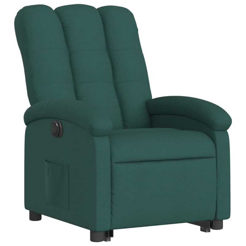 Casa si Gradina - Mobilier - Scaune si fotolii - Fotolii - Fotoliu electric rabatabil cu ridicare, verde inchis, textil - Infinity.ro