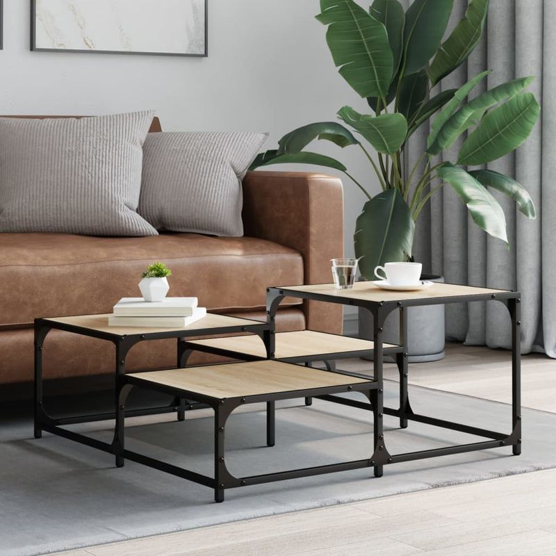 Casa si Gradina - Mobilier - Mese si birouri - Masute de cafea - Masuta de cafea, stejar fumuriu, 87,5x87,5x40 cm lemn prelucrat, stejar sonoma - Infinity.ro