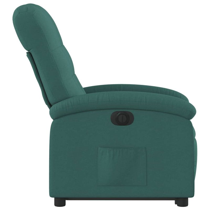Casa si Gradina - Mobilier - Scaune si fotolii - Fotolii - Fotoliu electric rabatabil cu ridicare, verde inchis, textil - Infinity.ro