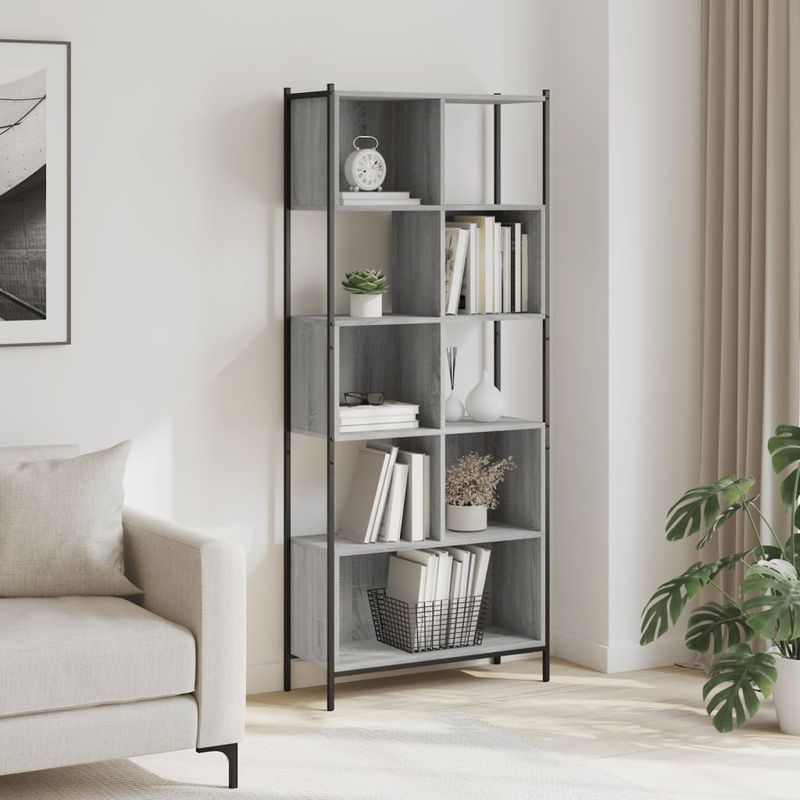 Casa si Gradina - Mobilier - Biblioteci si rafturi - Biblioteci - Biblioteca, gri sonoma, 72x28x172 cm, lemn prelucrat - Infinity.ro