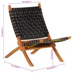 Casa si Gradina - Mobilier - Scaune si fotolii - Scaune - Scaun relaxant pliant, negru, piele naturala - Infinity.ro