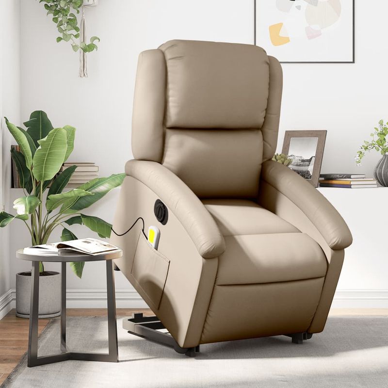 Ingrijire personala si Cosmetice - Sanatate si wellness - Articole wellness - Fotolii de masaj - Fotoliu electric masaj rabatabil cu ridicare, cappuccino - Infinity.ro