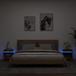 Casa si Gradina - Mobilier - Comode si corpuri - Noptiere - Noptiere cu lumini LED, 2 buc., stejar fumuriu, 40x39x48,5 cm - Infinity.ro