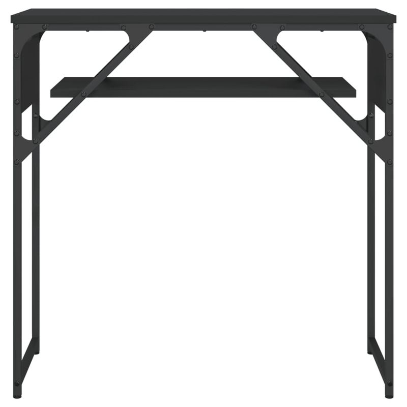 Casa si Gradina - Mobilier - Comode si corpuri - Console - Masuta consola cu raft negru 75x30x75 cm lemn prelucrat - Infinity.ro