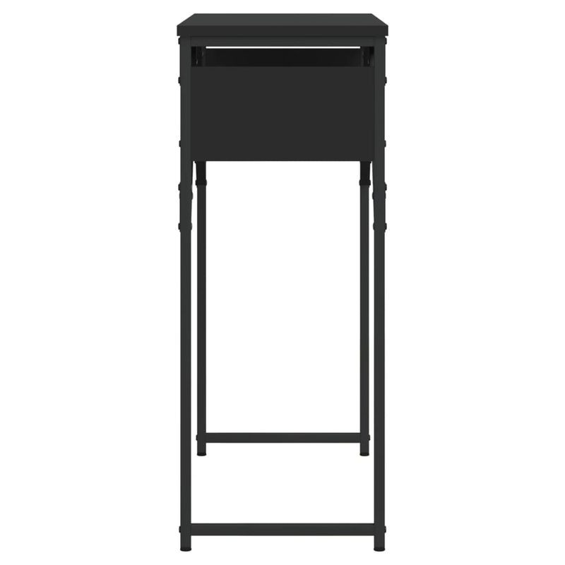 Casa si Gradina - Mobilier - Comode si corpuri - Console - Masuta consola cu raft negru 75x30x75 cm lemn prelucrat - Infinity.ro