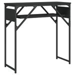 Casa si Gradina - Mobilier - Comode si corpuri - Console - Masuta consola cu raft negru 75x30x75 cm lemn prelucrat - Infinity.ro