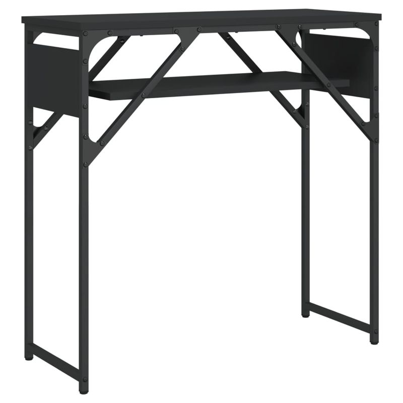 Casa si Gradina - Mobilier - Comode si corpuri - Console - Masuta consola cu raft negru 75x30x75 cm lemn prelucrat - Infinity.ro
