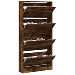 Casa si Gradina - Mobilier - Organizare si depozitare - Organizator incaltaminte - Pantofar cu 4 sertare rabatabile, stejar fumuriu, 80x21x163,5cm - Infinity.ro