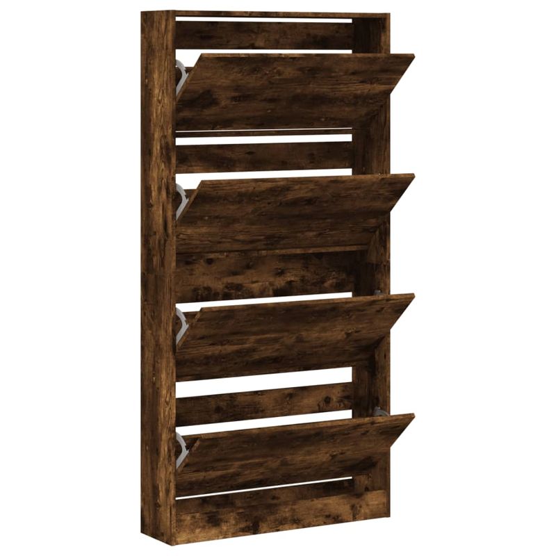 Casa si Gradina - Mobilier - Organizare si depozitare - Organizator incaltaminte - Pantofar cu 4 sertare rabatabile, stejar fumuriu, 80x21x163,5cm - Infinity.ro