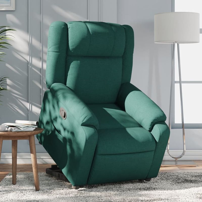 Casa si Gradina - Mobilier - Scaune si fotolii - Fotolii - Fotoliu rabatabil ridicare pe verticala, verde inchis, textil - Infinity.ro