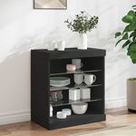 Casa si Gradina - Mobilier - Comode si corpuri - Comode - Servanta cu lumini LED, negru, 60,5x37x67 cm - Infinity.ro