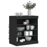 Casa si Gradina - Mobilier - Comode si corpuri - Comode - Servanta cu lumini LED, negru, 60,5x37x67 cm - Infinity.ro