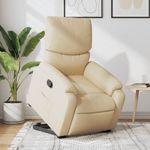 Casa si Gradina - Mobilier - Scaune si fotolii - Fotolii - Fotoliu rabatabil cu ridicare pe verticala, crem, textil - Infinity.ro
