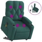 Ingrijire personala si Cosmetice - Sanatate si wellness - Articole wellness - Fotolii de masaj - Fotoliu rabatabil de masaj, cu ridicare, verde inchis, textil - Infinity.ro