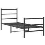Casa si Gradina - Mobilier - Paturi si accesorii - Paturi - Cadru pat metalic cu tablii de cap/picioare  negru, 80x200 cm - Infinity.ro