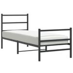 Casa si Gradina - Mobilier - Paturi si accesorii - Paturi - Cadru pat metalic cu tablii de cap/picioare  negru, 80x200 cm - Infinity.ro