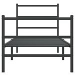 Casa si Gradina - Mobilier - Paturi si accesorii - Paturi - Cadru pat metalic cu tablii de cap/picioare  negru, 80x200 cm - Infinity.ro