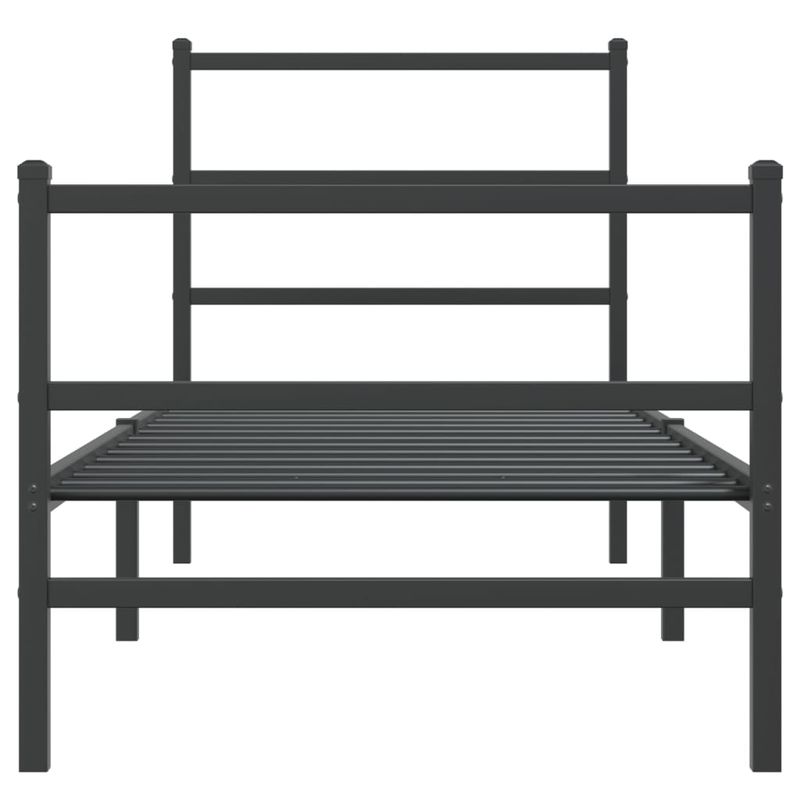 Casa si Gradina - Mobilier - Paturi si accesorii - Paturi - Cadru pat metalic cu tablii de cap/picioare  negru, 80x200 cm - Infinity.ro