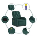 Ingrijire personala si Cosmetice - Sanatate si wellness - Articole wellness - Fotolii de masaj - Fotoliu rabatabil de masaj, cu ridicare, verde inchis, textil - Infinity.ro