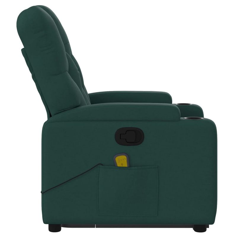 Ingrijire personala si Cosmetice - Sanatate si wellness - Articole wellness - Fotolii de masaj - Fotoliu rabatabil de masaj, cu ridicare, verde inchis, textil - Infinity.ro