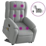 Ingrijire personala si Cosmetice - Sanatate si wellness - Articole wellness - Fotolii de masaj - Fotoliu electric masaj rabatabil cu ridicare, gri inchis textil - Infinity.ro