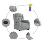 Ingrijire personala si Cosmetice - Sanatate si wellness - Articole wellness - Fotolii de masaj - Fotoliu electric masaj rabatabil cu ridicare, gri inchis textil - Infinity.ro