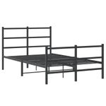 Casa si Gradina - Mobilier - Paturi si accesorii - Paturi - Cadru pat metalic cu tablie de cap/picioare , negru, 120x200 cm - Infinity.ro
