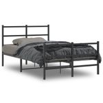 Casa si Gradina - Mobilier - Paturi si accesorii - Paturi - Cadru pat metalic cu tablie de cap/picioare , negru, 120x200 cm - Infinity.ro