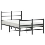 Casa si Gradina - Mobilier - Paturi si accesorii - Paturi - Cadru pat metalic cu tablie de cap/picioare , negru, 120x200 cm - Infinity.ro