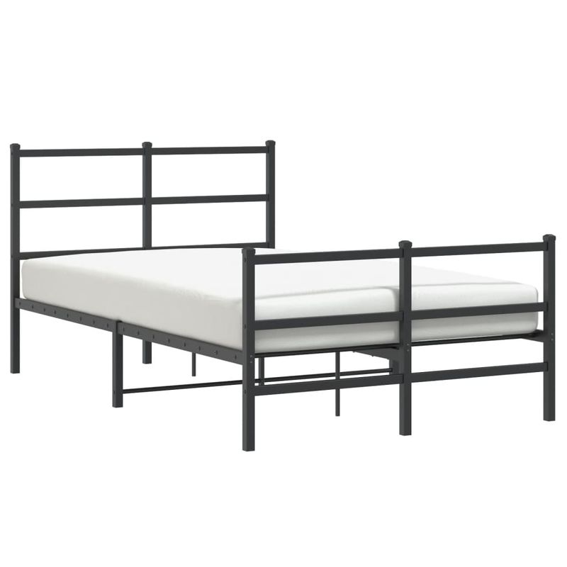 Casa si Gradina - Mobilier - Paturi si accesorii - Paturi - Cadru pat metalic cu tablie de cap/picioare , negru, 120x200 cm - Infinity.ro