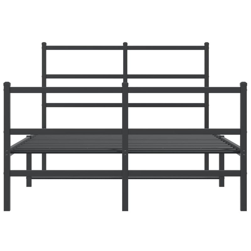 Casa si Gradina - Mobilier - Paturi si accesorii - Paturi - Cadru pat metalic cu tablie de cap/picioare , negru, 120x200 cm - Infinity.ro