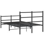 Casa si Gradina - Mobilier - Paturi si accesorii - Paturi - Cadru pat metalic cu tablie de cap/picioare , negru, 120x200 cm - Infinity.ro