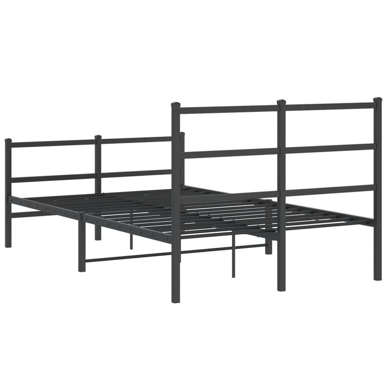 Casa si Gradina - Mobilier - Paturi si accesorii - Paturi - Cadru pat metalic cu tablie de cap/picioare , negru, 120x200 cm - Infinity.ro