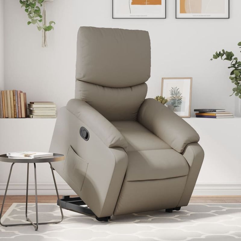 Casa si Gradina - Mobilier - Scaune si fotolii - Fotolii - Fotoliu rabatabil cu ridicare, cappuccino, piele ecologica - Infinity.ro