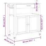 Casa si Gradina - Bucatarie si vesela - Ustensile bucatarie - Cosuri servire - Carucior de bucatarie „MONZA”, 84x40x90 cm, lemn masiv de pin - Infinity.ro