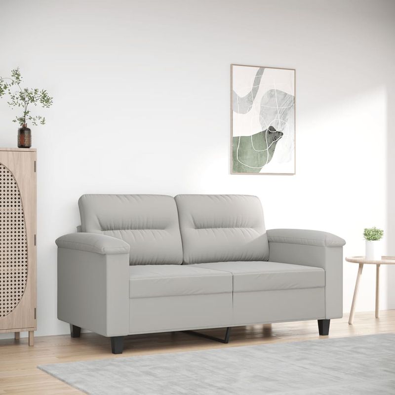 Casa si Gradina - Mobilier - Canapele si coltare - Canapele - Canapea cu 2 locuri, gri deschis, 120 cm, tesatura microfibra - Infinity.ro
