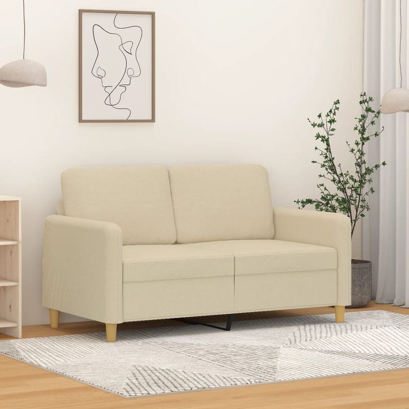 Casa si Gradina - Mobilier - Canapele si coltare - Canapele - Canapea cu 2 locuri, crem, 120 cm, material textil - Infinity.ro