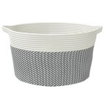 Casa si Gradina - Mobilier - Organizare si depozitare - Cutii depozitare - Cos de depozitare, gri și alb, diametru 40x25 cm, bumbac - Infinity.ro
